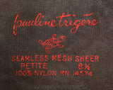 3 Pairs Seamless Stockings by Pauline Trigere - 1950s Dark Brown Hosiery - Size 8 1/2 Petite - 50s 60s Three Fine Mesh Sheer Sets - NIB