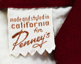 1940s Men's Seashells Tie - 40s Rayon Novelty Print Necktie - Brick Red with Luminous Hand Painted Sea Shells & Glitter - California Label