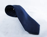 70's Navy Blue Tie - Preppy Guy 70s 80s Mens 1970s 1980s Necktie - Pure Silk from The Men's Store Bloomingdales - All Season Neckwear