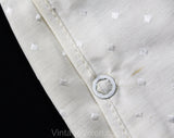 Toddler's 50s Outfit - White Rayon 1950s Short Set - Gender Neutral - Baby Boy Size 18 Months - Short Sleeve Top & Plastic Diaper Lining