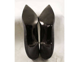 Size 8 Gray Shoes - Unworn 1950s High Heel Stilettos - Charcoal Grey Cloth - Sexy 50s 4 Inch Heels - NOS Deadstock - 8 Narrow - 48039