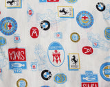 Boy's Size 6 Race Car Pajama Set - 1960s Novelty Print Child's PJ Night Shirt & Pant - Vintage Automobiles 60s Summer Lounge Wear - Chest 28