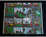 Fairy Tale Novelty Print Cotton Fabric - 4 Drapery Panels Unfinished - Each 39.5 x 49.5 Inches Minimum - 50s 60s Storybook Fairytale Scenes