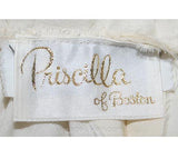 Size 6 Wedding Dress & Train - Elegant 1960s Empire Peau du Soie Bridal Gown - Priscilla of Boston - Bust 33.5 - Waist 29 - Deadstock -31787