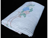 Floral Chenille Bedspread - 1950s Soft Classic Cottage Bedroom Linens - Plush Cotton - 50s Twin Full or Double Bed Cover - 92 x 105 Inches