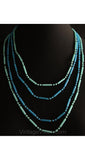 FINAL SALE Pop Style 1960s Lime & Sky Blue Necklaces - Spring Green Pastel Blue Plastic - 60s Layered Trendy Cute - Mint Condition