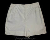 XS 1960s White Hot Pants - Ladies Size 2 Cotton Canvas Shortest Shorts - 60s Summer Retro Nautical Casual - Jackfin New York - Waist 24.5