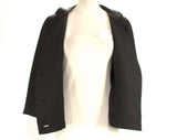 Size 6 Black Jacket - Beatnik Chic 1960s Silk Blazer - Mid Century 60s Avant Garde Double Breasted Suit Jacket - Bust 33.5 - 48799