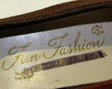 Size 7.5 1960s Brown Shoes - Unworn Two-Tone Sueded Leather Flats - Early 60s Burnt Orange & Chocolate Brown - 7 1/2 Narrow - 60s Deadstock