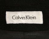 Size 12 Black Coat - 80s Calvin Klein - 1980s Designer Large Merino Wool Coat - Soft as Cashmere - Chic Fall & Winter Overcoat - Bust 41.5