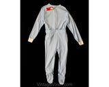 Soft Blue 4T Footie Pajama - Child Size 4 1960s Gender Neutral Sleep Set - Pastel Long Sleeve Footy Girls Boys PJs - NOS 60s 70s Deadstock