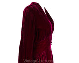 Size 8 1930s Evening Coat - Orchid Purple Velvet Opera Coat with Lilac Pink Satin Lining - Authentic 30s 40s Formal Redingote - Bust 37.5