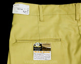Men's Small Taupe Pant - 1960s Yellow Tan Cotton Dress Trousers - Mid Century Mod Mens Business Wear - 60s Deadstock - Waist 30 Inseam 37