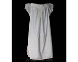 Size 12 Antique Nightgown - Charming Victorian Edwardian 1890s 1900s White Cotton Chemise - Medium Short Sleeve - All Hand Sewn - Bust 38