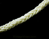 Beaded Belt with Fringe Tassels - Lovely Pearlescent Cream Glass Beads - Ivory Cream Hand Beaded Beauty - Size 4 to 12 - Small Medium Large