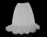 Size 6 Prissy Half Slip - 1950s White Slip with Frilled Scallops - Small Lingerie 50s Slip - Mint Condition Deadstock - Waist to 26 - 38742