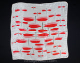 60s Orange Dragonfly Silk Scarf - Vivid Coral & White Novelty Print - Gossamer Large Square - Frameable - 1950s 1960s Mid Century Insects