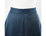 Size 6 Blue Skirt - 1970s Wedgwood Jersey A-Line Skirt - Deadstock Mint Condition - Dressy Casual Basic - Side Slits - Waist 26 - 34564-2