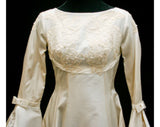 Size 6 Wedding Dress - Dramatic Femme 1950s Mid Century Bridal Gown with Flared Bell Sleeves - NWT Deadstock - Bust 34 - Waist 27 - 31803-1