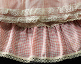 Girl's Size 6 Petticoat - 1950s Girls Fancy Pink Gingham Reversible Skirt Slip - Child's 50s Bouffant Crinoline - NOS Deadstock - Waist 23