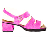 Size 6 Purple Sandals - 1960s Orchid Suede Summer Shoes - 60s Open Toe Mod Pumps - Zig Zag Stripe Design - NOS NWT NIB Vogue Deadstock - 6M