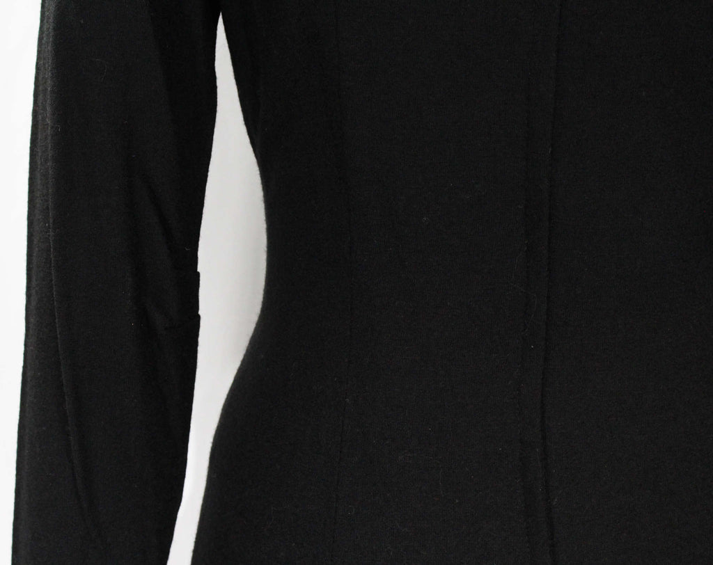 Size 6 Black 1960s Dress - Audrey Style Wool Jersey Knit Wiggle Dress Vintage Vixen Clothing Size 6 Black 1960s Dress - Audrey Style Wool Jersey Knit Wiggle Dress Vintage Vixen Clothing