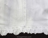 Antique Baby's Christening Gown - Size 0 to 3 Months - 1900s Victorian White Cotton Heirloom Dress - Tucks & Hand Embroidery - Very Long