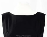 Size 4 Black Wiggle Dress - Sexy 1950s Fitted Cocktail - Small 50s 60s Bombshell Party Dress with Tiered Beehive Style Skirt - Waist 25