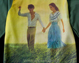 Size 10 Child's Hippie Shirt - Young Couple In Love Meadow 1960s 70s Top - Long Sleeved Mint Green Knit Casual - 1970s Girl's - Chest 29