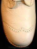 Men's Size 7 Authentic 1930s Shoes - Art Deco Era 20s 30s White Leather Oxford Shoe - Mens 7A Narrow / Ladies 9 A - Rare NOS Deadstock
