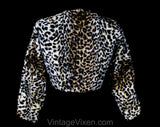Medium 1950s Leopard Print Bolero Jacket - Size 10 Sexy Marilyn Style Bombshell Chic - Crop Waisted Tawny Soft Faux Fur - Bust 40