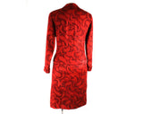 Size 0 Designer Rudi Gernreich 1960s Red Paisley Cocktail Dress & Jacket - XXS 60s Brocade Evening Suit - Slim Fitted Posh - Bust 31.5