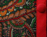 Size 10 Posh Paisley Challis Skirt - 80s Designer Dan DeSantis - 1980s Bohemian Full Skirt - Orange Silk Trim - Top Quality - NWT Deadstock