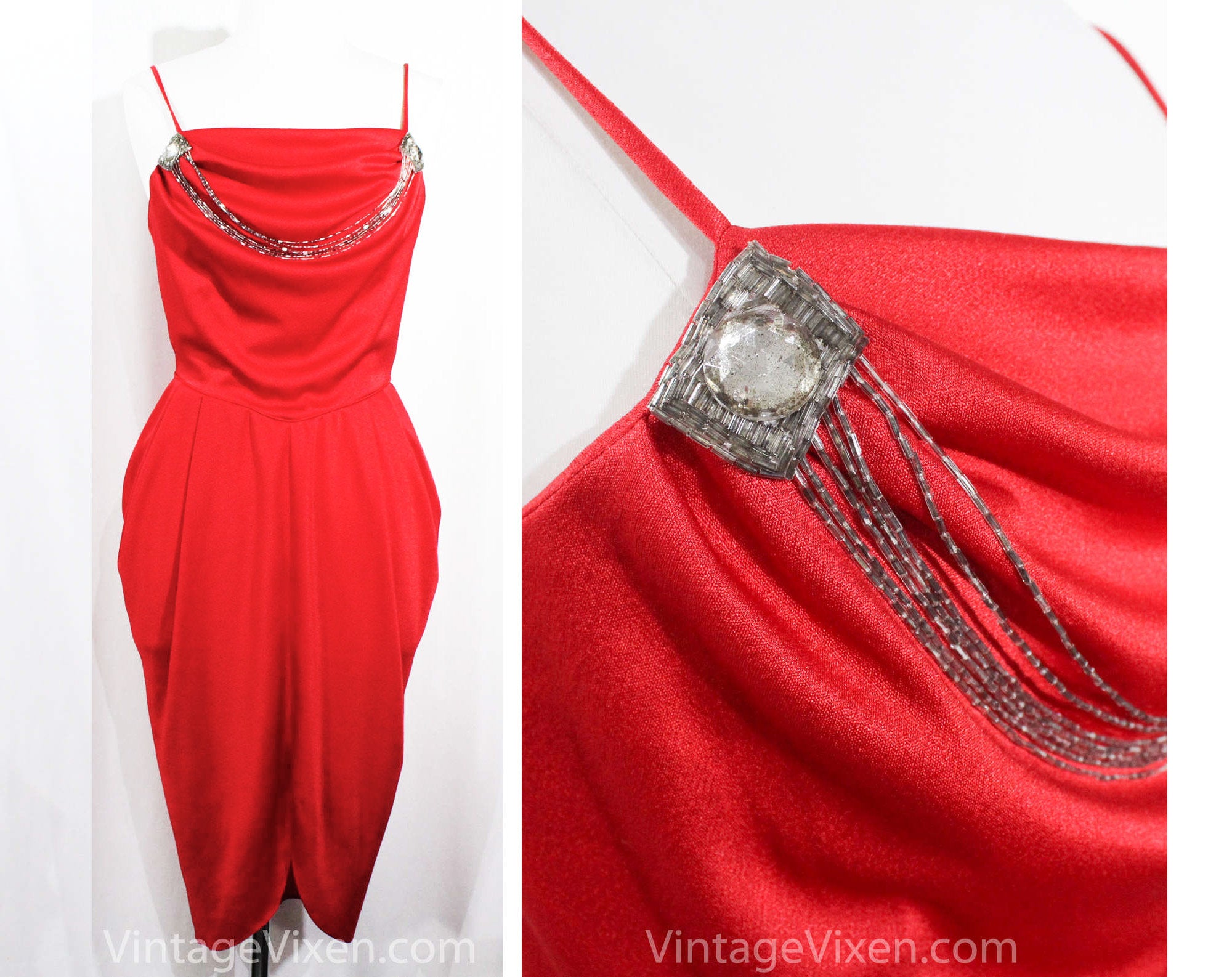 Size 8 Red Disco Dress - Sexy 1970s 80s Jersey Knit Cocktail by Night Vintage Vixen Clothing Size 8 Red Disco Dress - Sexy 1970s 80s Jersey Knit Cocktail by Night Vintage Vixen Clothing