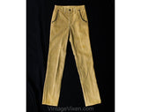 1970s Tan Corduroy Skinny Pants by Levi's - Boys 14 or Mens XS Light Brown Cotton Hippie Trousers - 70s Levis Denim Label - Waist 27