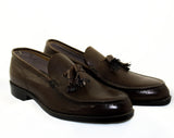 Men's Size 5 1/2 Shoes - 1950s Brown Leather Mens Loafers with Classic Tassels - Preppy 50s 60s - 5.5 - NOS Original Box 50s Deadstock
