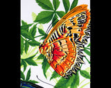 Butterflies Pillow Case - 1960s Tropical Botanical - Square 17.5 Inch Pillowcase - Butterfly Novelty Print - Sea Horse Resort Chic - 49719-1
