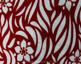 XXXS 1970s T Shirt - Cherry Red & White Tropical Flowers Cotton Knit Tee - Girls Size 10 - Top Quality Summer Top Made in Italy - Bust 29