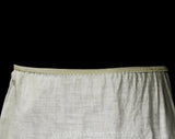 Peasant Style 1950s White Petticoat - Large Summer Cotton Crinoline - Size 12 Full Flounced Underskirt with Eyelet Lace - Waist 30 to 36
