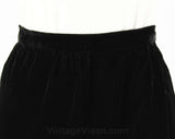 Size 10 Black Skirt - Plush Velvet Formal Wrap Style Skirt - Designer Lillie Rubin - Tulip Hem - Medium - 1980s 1990s - Waist 30 - 45872