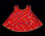 2T Girls Twirly Dress - Red Daisies Toddler Baby Outfit - 50s 60s Sleeveless Cotton Dress - Lime Blue Purple - Rick-Rack Trim - Chest 25