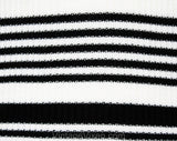 Size 6 Sweater Vest - 1970s Sleeveless V Neck Pullover - Black & White Striped Knit Top - Cute Fall Autumn 70s NWT Deadstock - Bust 34