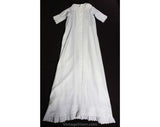 Antique Baby's Christening Gown - Size 0 to 3 Months - 1900s Victorian White Cotton Heirloom Dress - Tucks & Hand Embroidery - Very Long