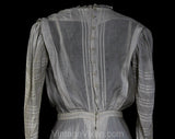 Size 4 Edwardian Dress - 1900s Turn of Century White Cotton Afternoon Gown - Pigeon Breasted & Full Skirt - Fine Tucks and Lace - Waist 25