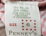 Girl's Size 6 Petticoat - 1950s Girls Fancy Pink Gingham Reversible Skirt Slip - Child's 50s Bouffant Crinoline - NOS Deadstock - Waist 23