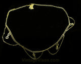 Gold Snakes Goddess Style Chain Belt - Small Size 0 to 8 - 1970s 1980s Disco Style - Greek Glamour Look - Mint Condition Deadstock - 48299