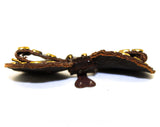 Size 6 Brown 40s Shoes with Decorative Clips - Unworn 1940s Beautiful Leather 3 1/2 Inch Heels - Fall Autumn Deadstock - Deco Reptile Bows