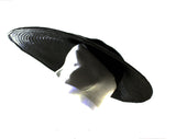 Black 1950s Wide Brim Saucer Hat - 40s 50s American Designer Keneth Hopkins - Gorgeous Diva Chic From Hollywood Estate - Straw & Velvet
