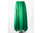 Size 4 Green Skirt - Small 1950s Emerald Silk Dance Skirt - Evening Formal Full Chiffon Beauty - 50s Lord & Taylor Label - Waist 25