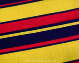 Child's Size 7 1960s Pants - Girls Mod Circus Stripes Wide Leg Trousers - Yellow Red Navy Blue 60s Children's Bell Bottoms - Waist 22